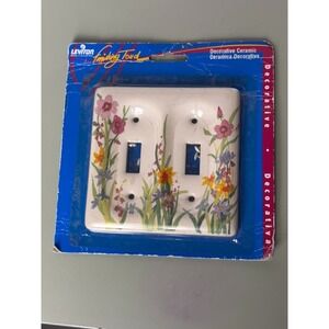 Leviton Wildflower Ceramic Double Toggle Switch Plate Cover Floral  Cottagecore